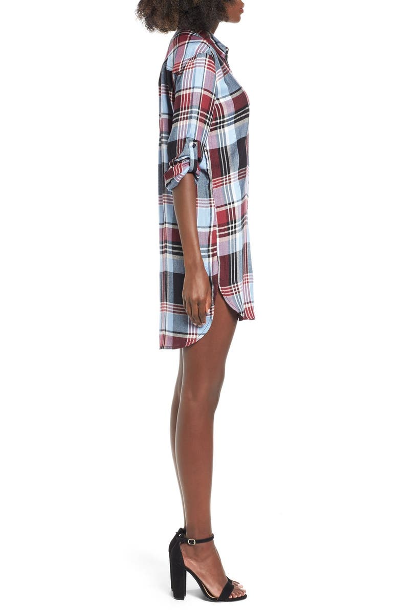 SP Black Plaid Shirtdress, Alternate, color, 