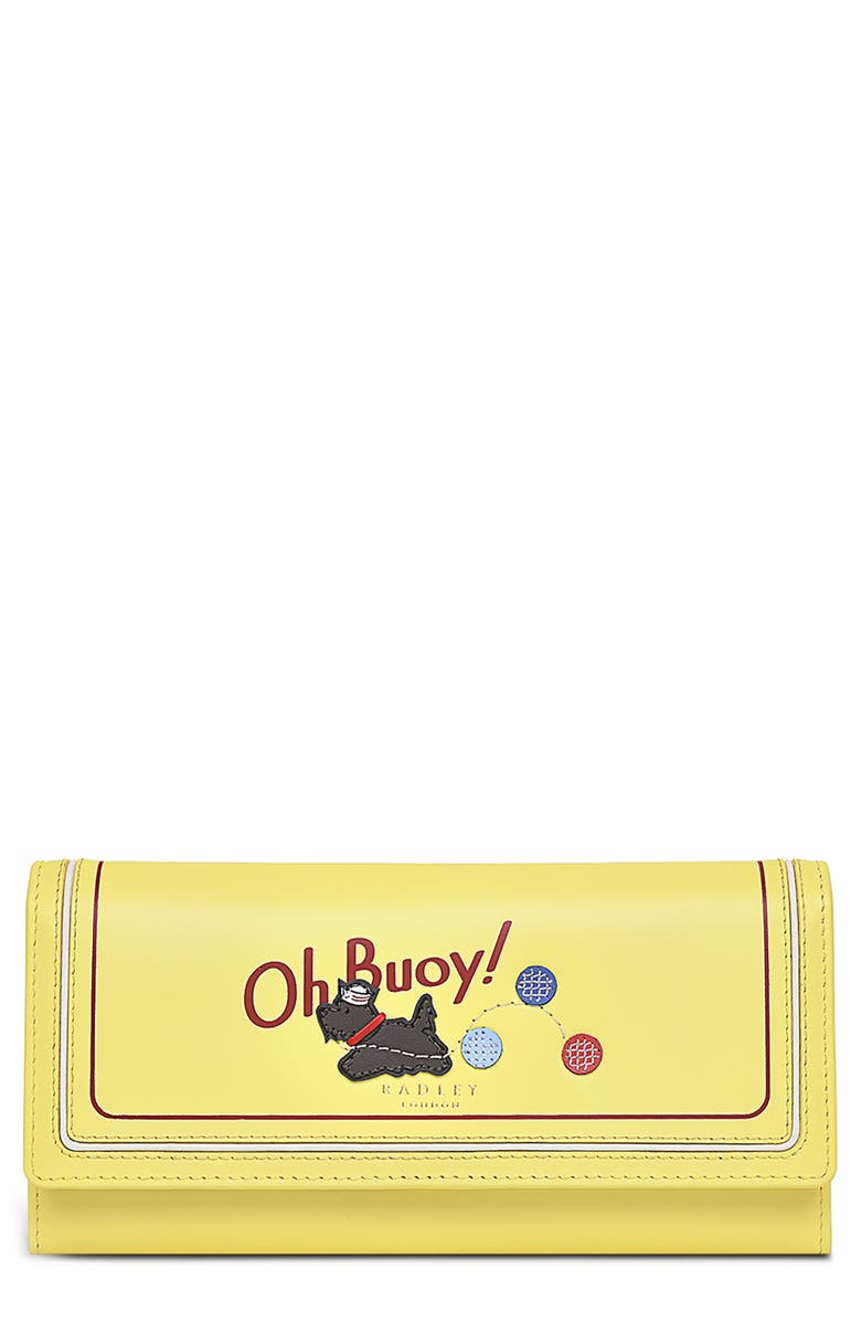 Radley Oh Buoy! Large Flap Leather Wallet, Main, color, Panna Cotta