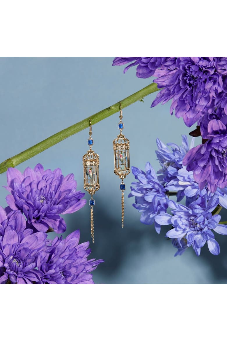 Bird Cage Drop Earrings, Alternate, color, Bird Cage
