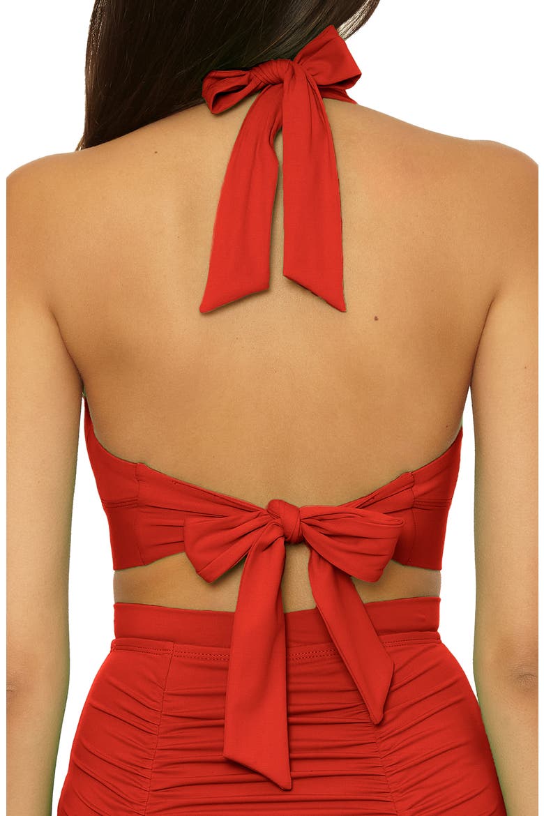 Sun Goddess Halter Bikini Top, Alternate, color, RED