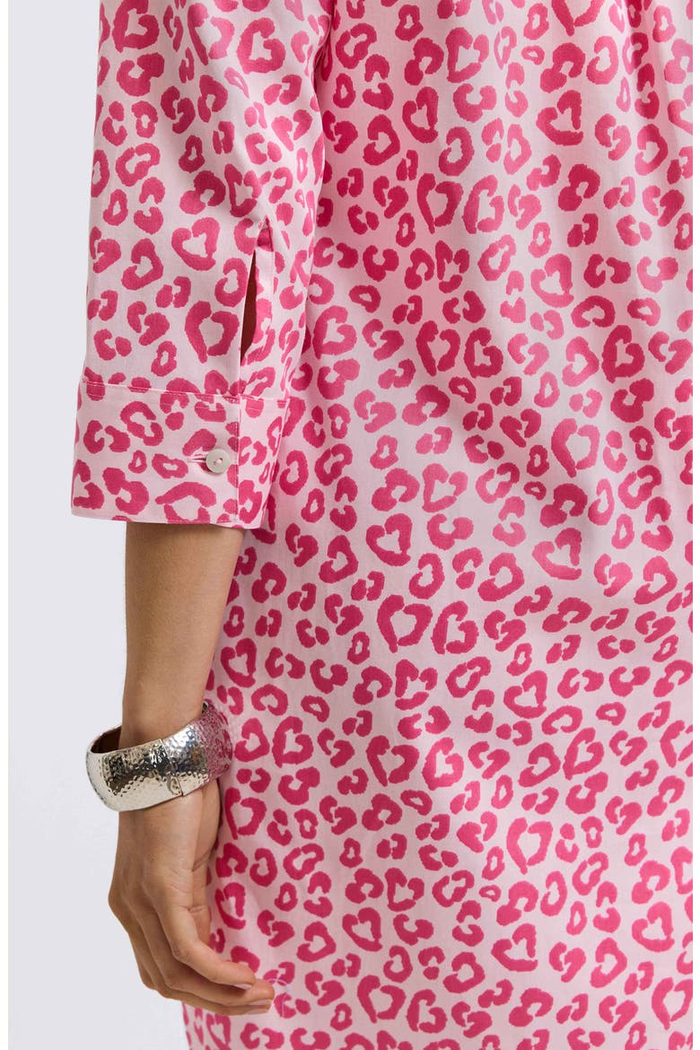 Sloane Leopard Spot Shirtdress, Alternate, color, PINK FLAMBE MULTI
