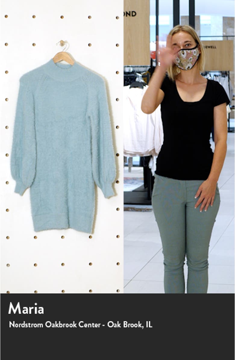 Long Sleeve Fuzzy Sweater Minidress, sales video thumbnail