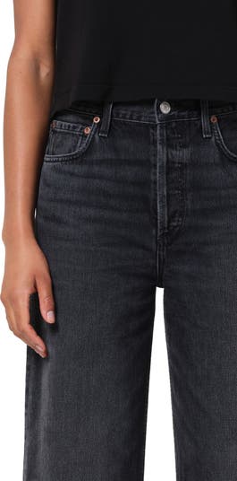 Ren High Waist Ankle Wide Leg Jeans