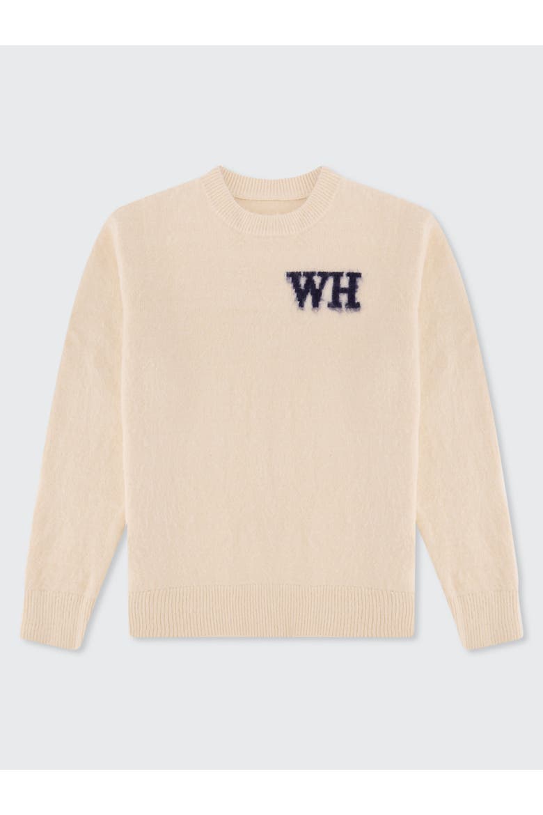 Crew Neck Logo Sweater, Alternate, color, Cream