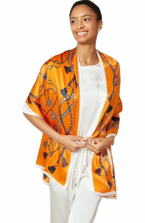 Silk Printed Rectangular Long Stole Scarf