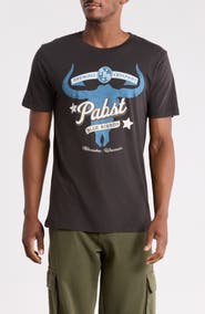 Goodie Two Sleeves Pabst Steer Head Cotton Graphic T-Shirt