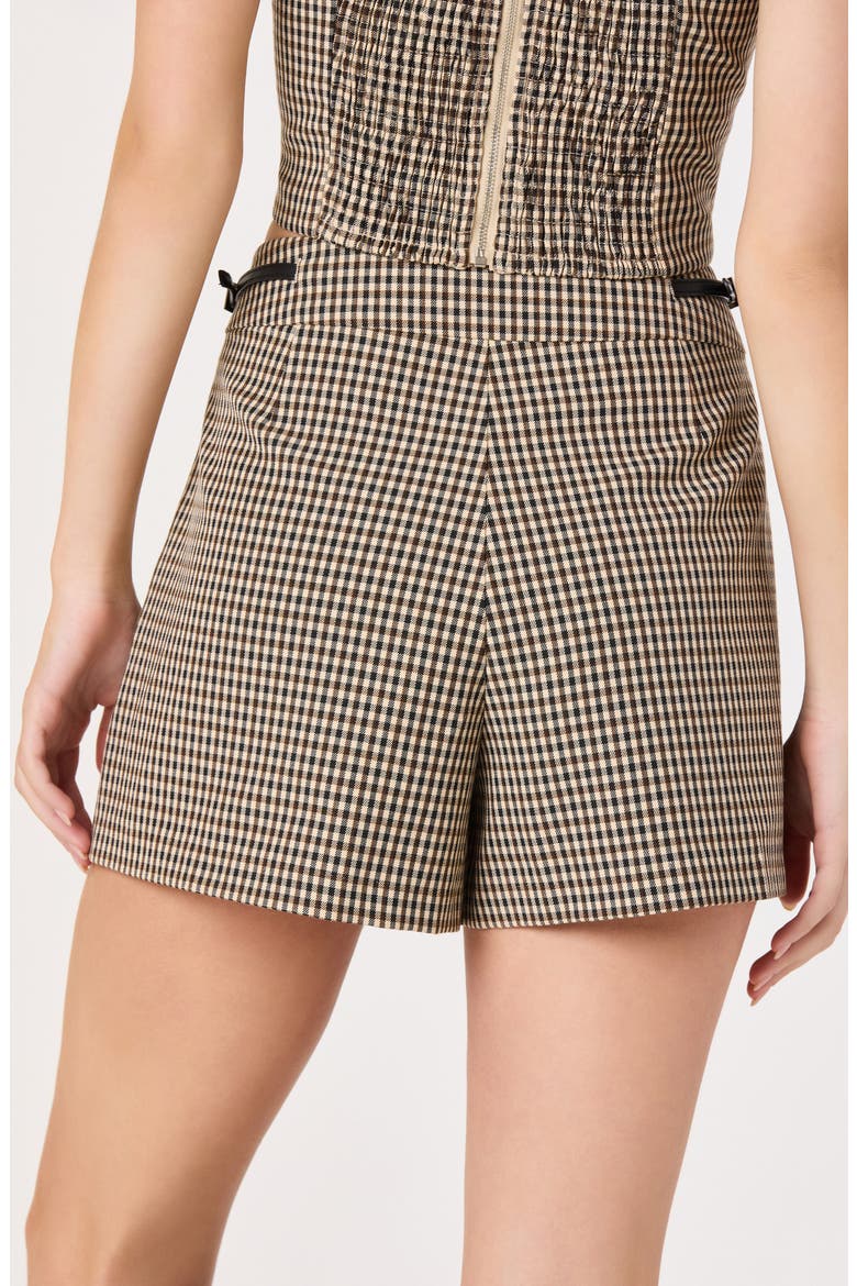 Cleora Pleated Skort, Alternate, color, BROWN BLACK GINGHAM