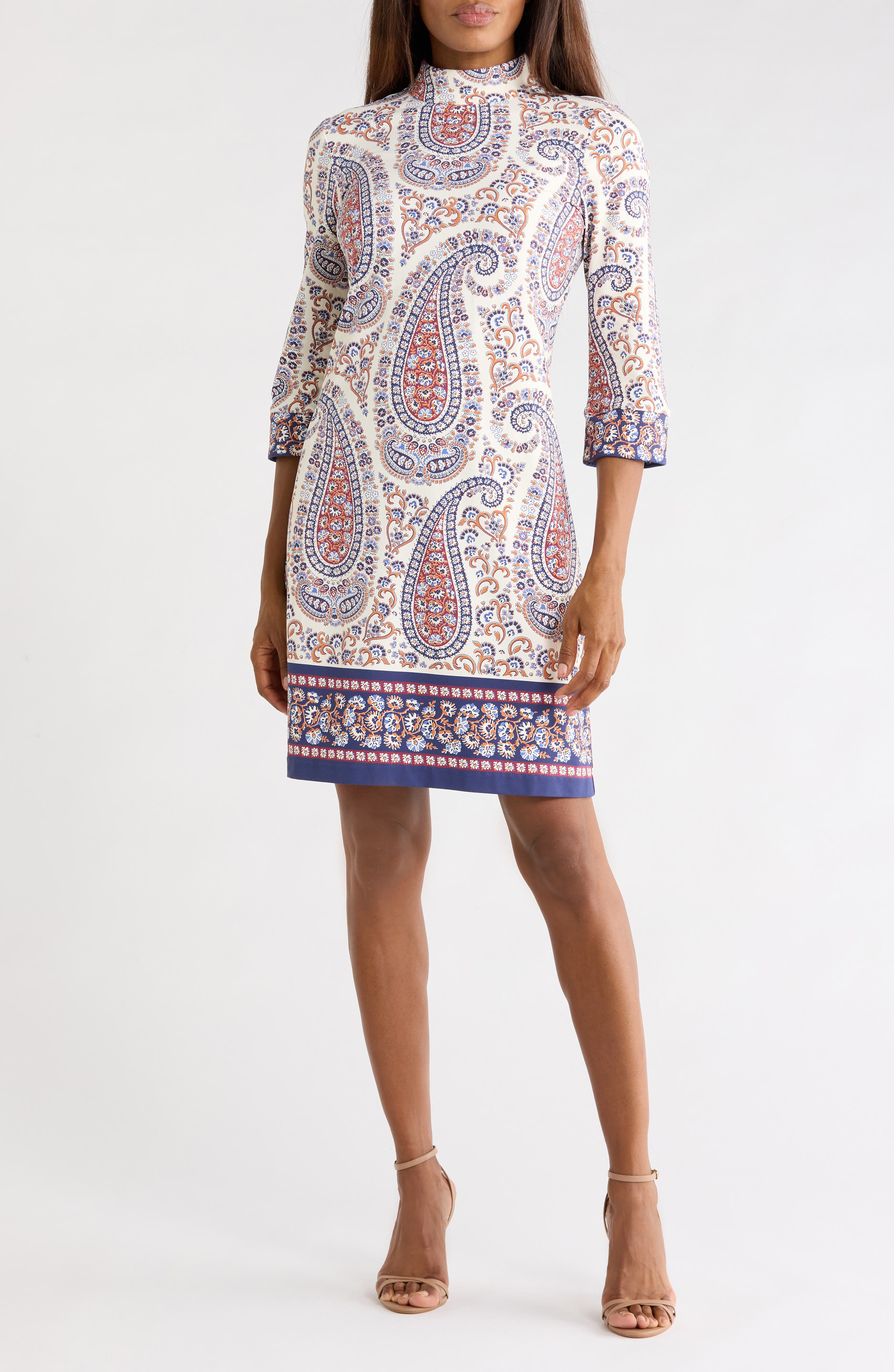 Zelda Print Long Sleeve Shift Dress