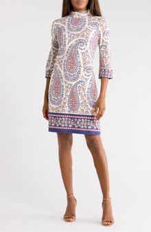 Zelda Print Long Sleeve Shift Dress