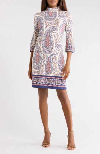 Zelda Print Long Sleeve Shift Dress