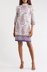 JMCLAUGHLIN Zelda Print Long Sleeve Shift Dress