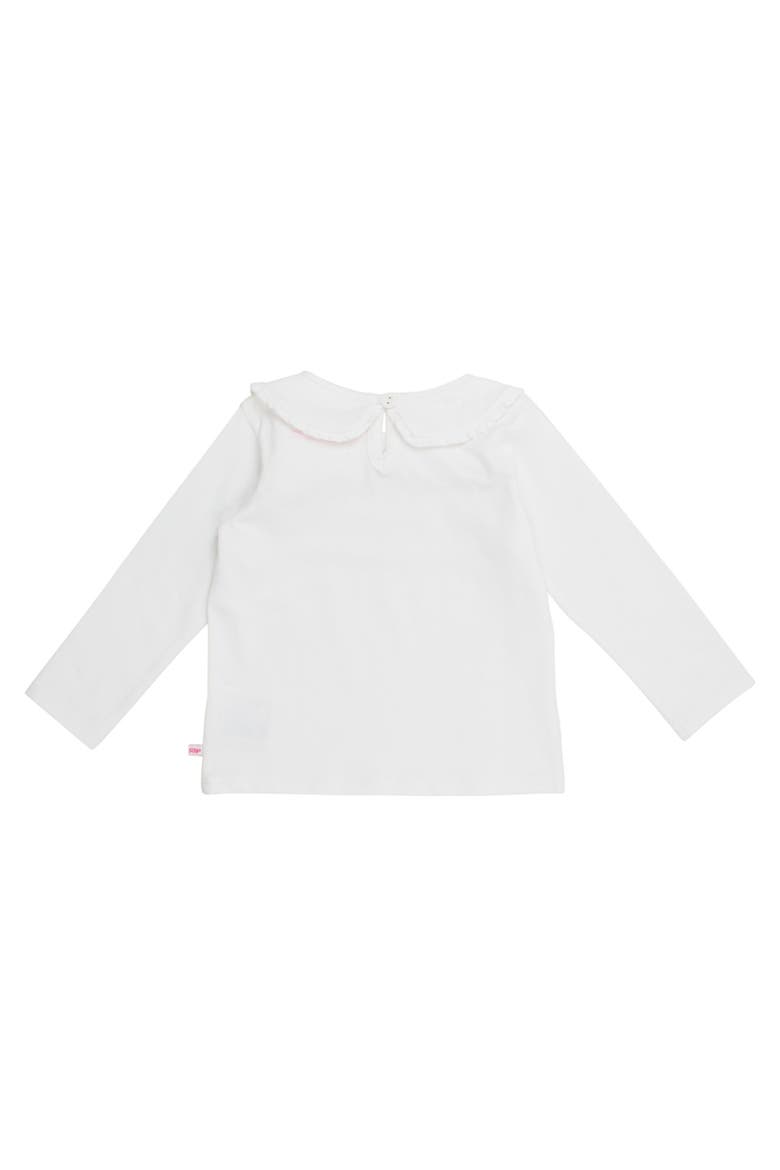 Knit Long Sleeve Ruffle Peter Pan Tee, Alternate, color, White