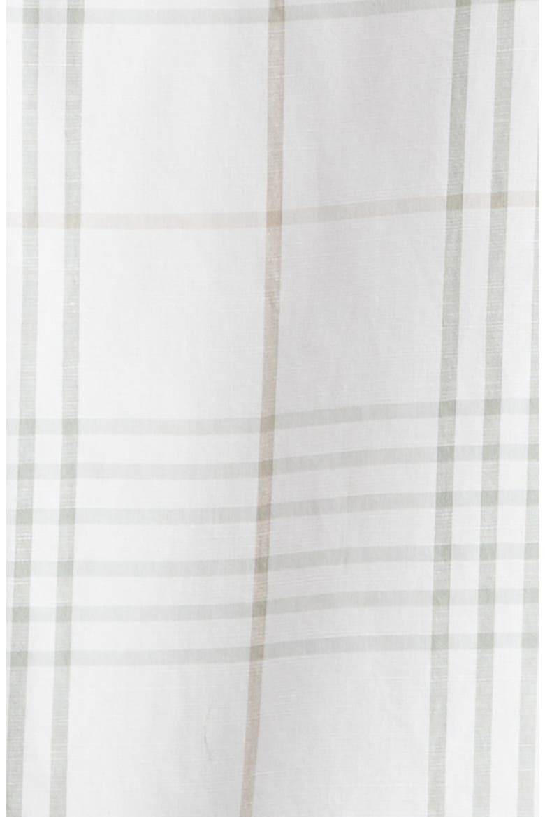 Check Cotton & Linen Button-Up Shirt, Alternate, color, WHITE AND GREEN