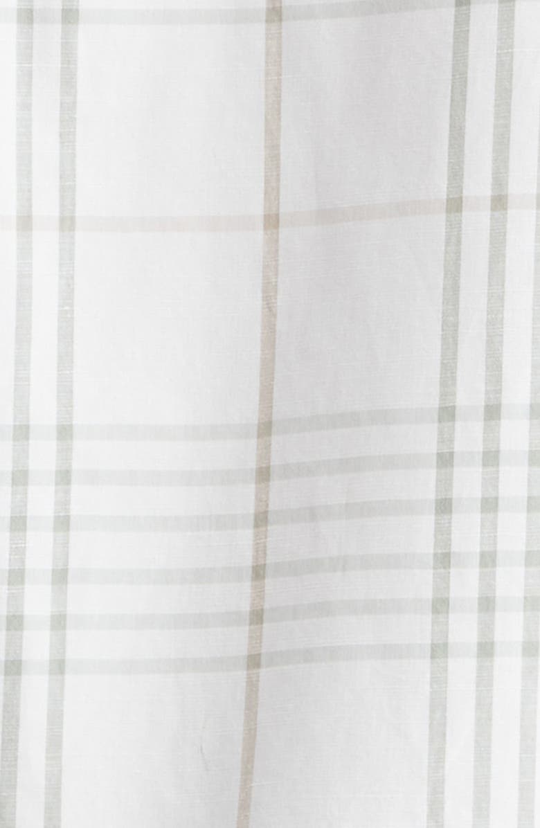 Eleventy Check Cotton & Linen Button-Up Shirt, Alternate, color,
