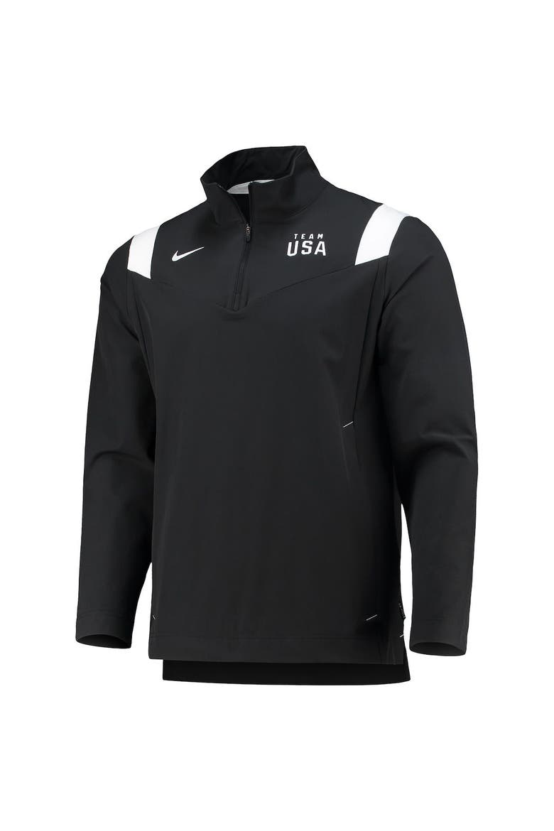 Men's Nike Black Team USA On-Field Quarter-Zip Jacket, Alternate, color, Black