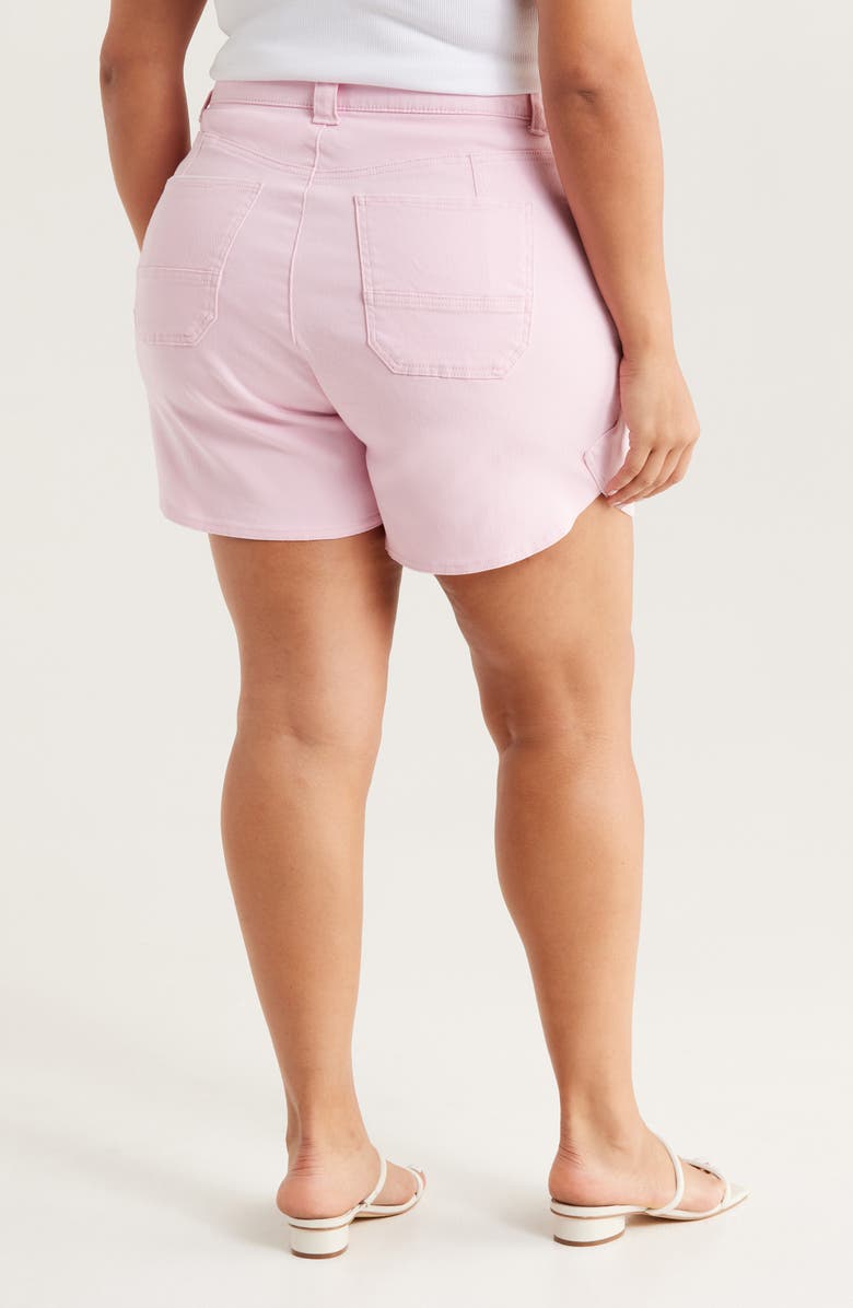 Wit & Wisdom Skyrise High Waist Dolphin Hem Denim Shorts, Alternate, color, Frosty Orchid