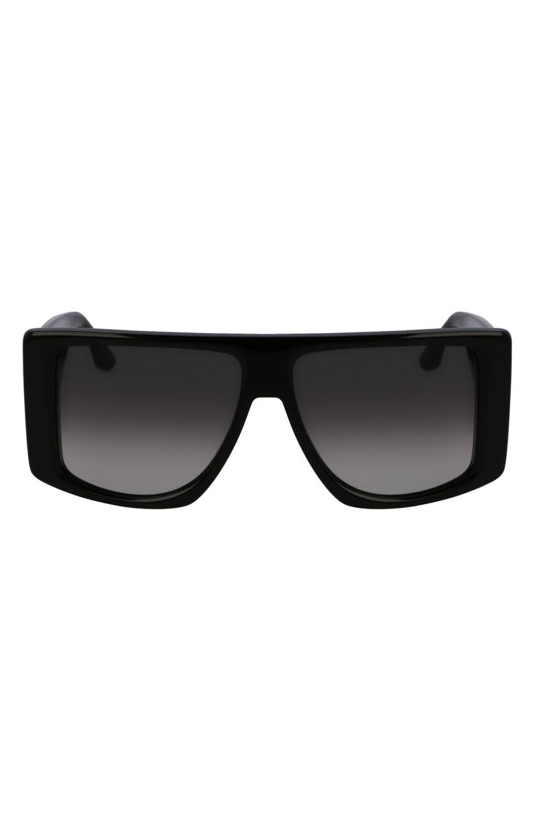 Victoria Beckham VB Monogram 51mm Rectangular Sunglasses, Main, color, Black