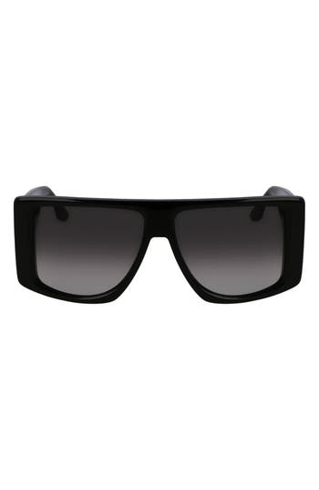 Victoria Beckham Vb Monogram 51mm Rectangular Sunglasses In Black