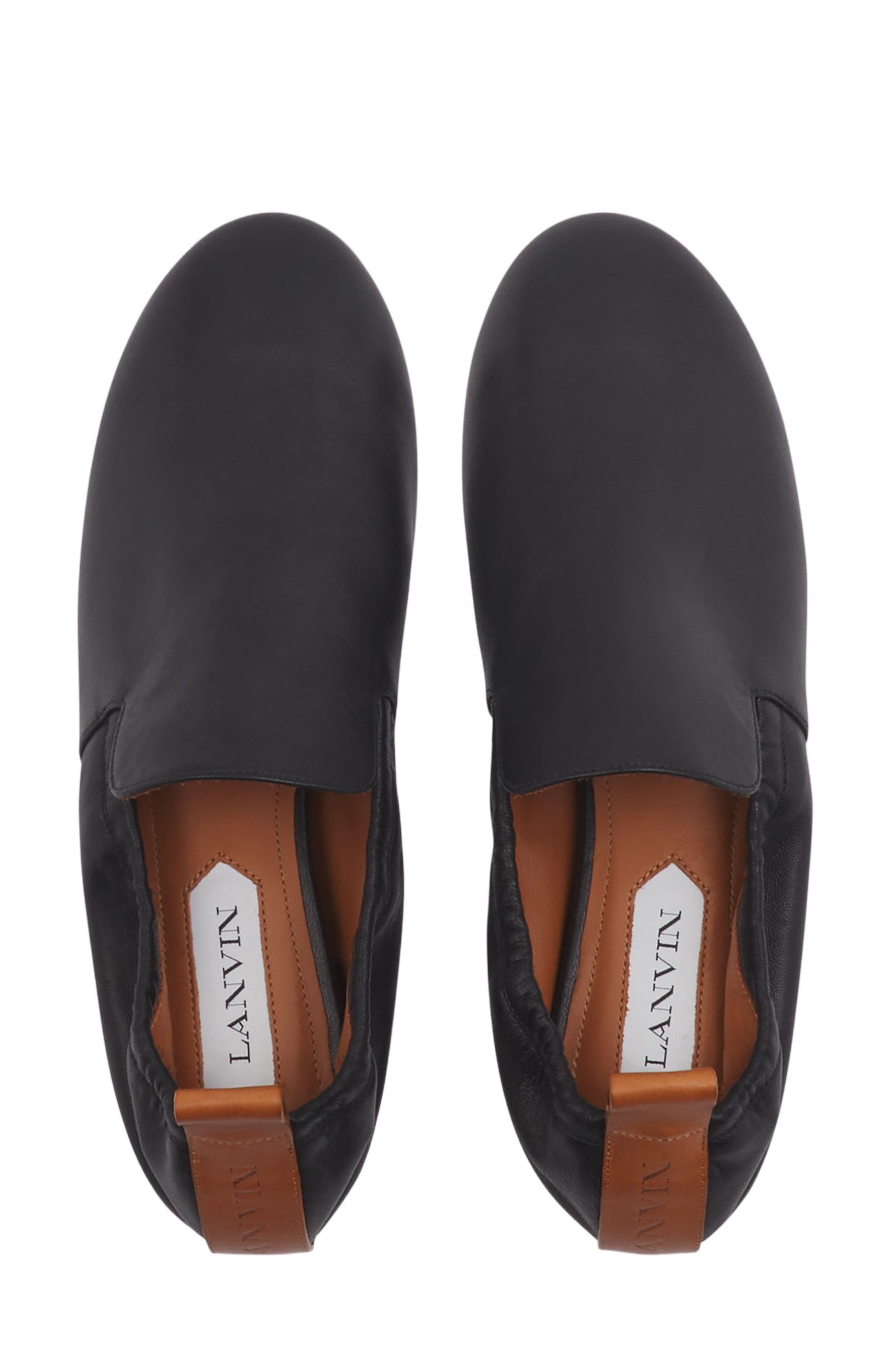 Lanvin LEATHER BALLERINA LOAFERS, Alternate, color, 