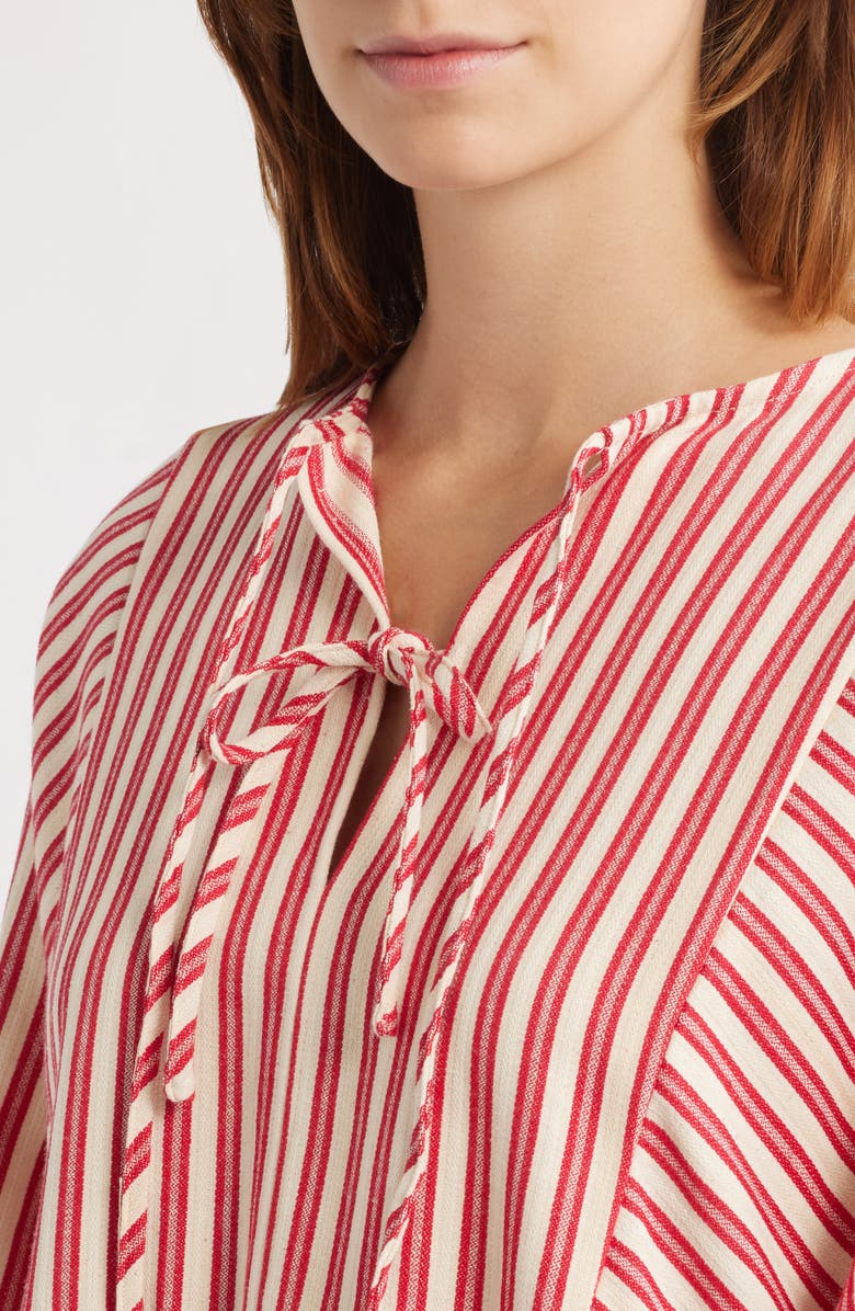 FRNCH Huxley Long Sleeve Babydoll Dress, Alternate, color, Rouge