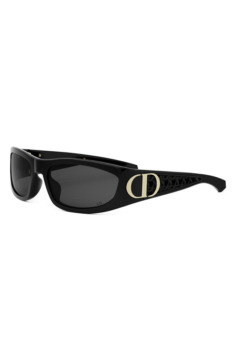 DIOR VeryDior S3I 61mm Square Sunglasses, Alternate, color, Shiny Black / Smoke