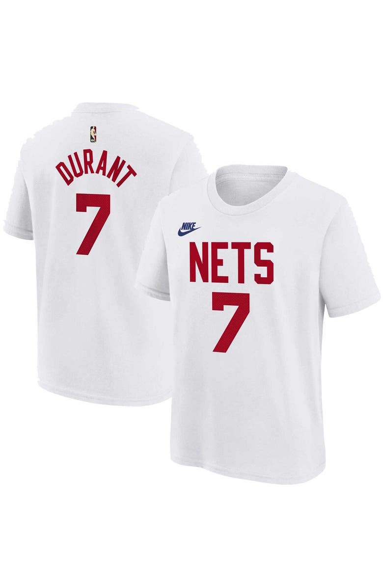 Nike Youth Nike Kevin Durant White Brooklyn Nets 2022/23 Classic Edition Name & Number T-Shirt, Main, color, 