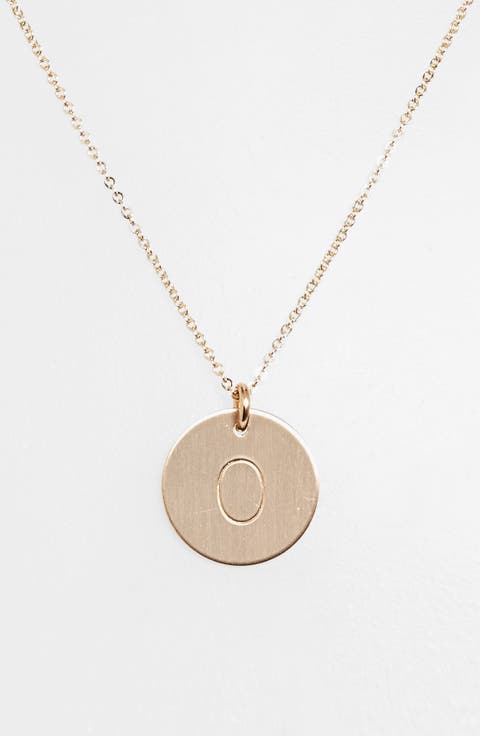 14k-Gold Fill Initial Disc Necklace