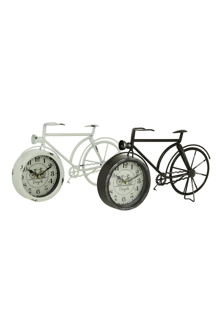 Set of 2 Bicycle Clocks, Alternate, color, BLACK