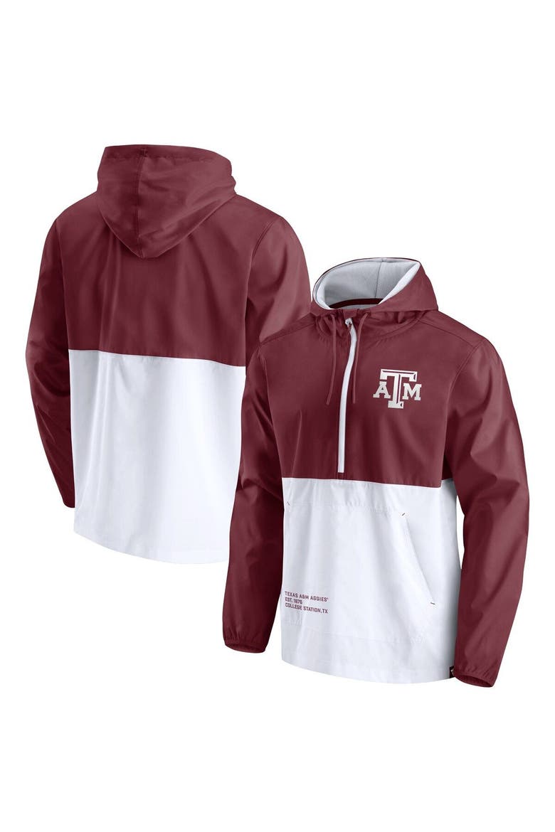 Men's Fanatics Branded Maroon/White Texas A&M Aggies Thrill Seeker Half-Zip Hoodie Anorak Jacket, Main, color, MAROON