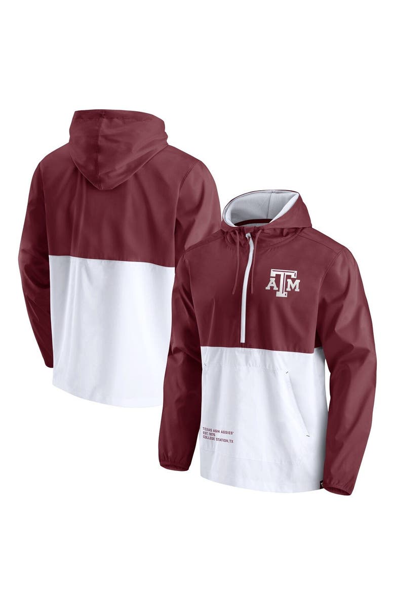 FANATICS Men's Fanatics Branded Maroon/White Texas A&M Aggies Thrill Seeker Half-Zip Hoodie Anorak Jacket, Main, color,