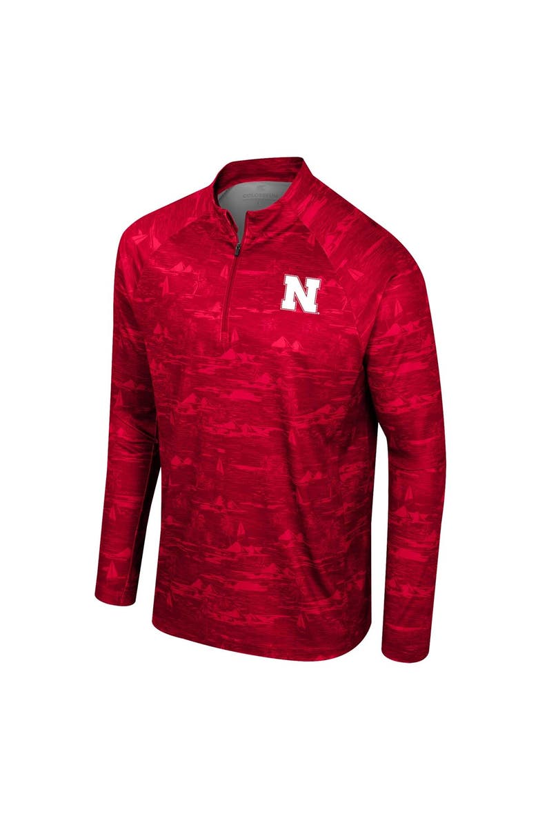 COLOSSEUM Men's Colosseum Scarlet Nebraska Huskers Carson Raglan Quarter-Zip Jacket, Alternate, color, 
