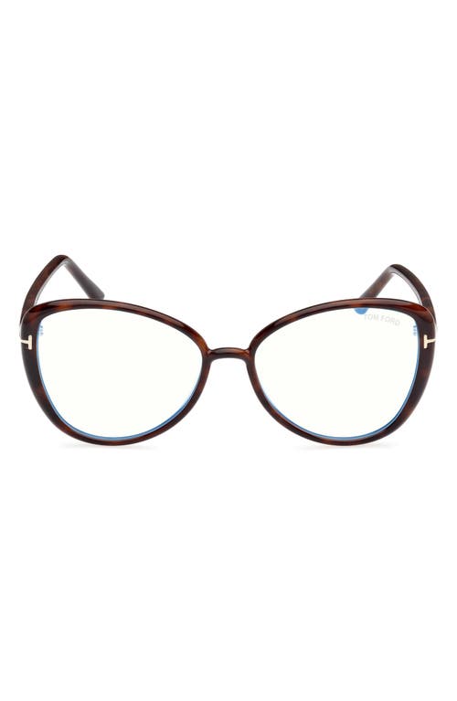 Tom Ford 55mm Butterfly Blue Light Blocking Optical Glasses In Multi