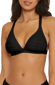 BCA by Rebecca Virtue Shirred Halter Bikini Top