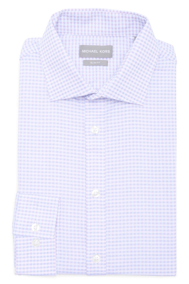Slim Fit Check Stretch Dress Shirt, Alternate, color, CLASSIC BLUE