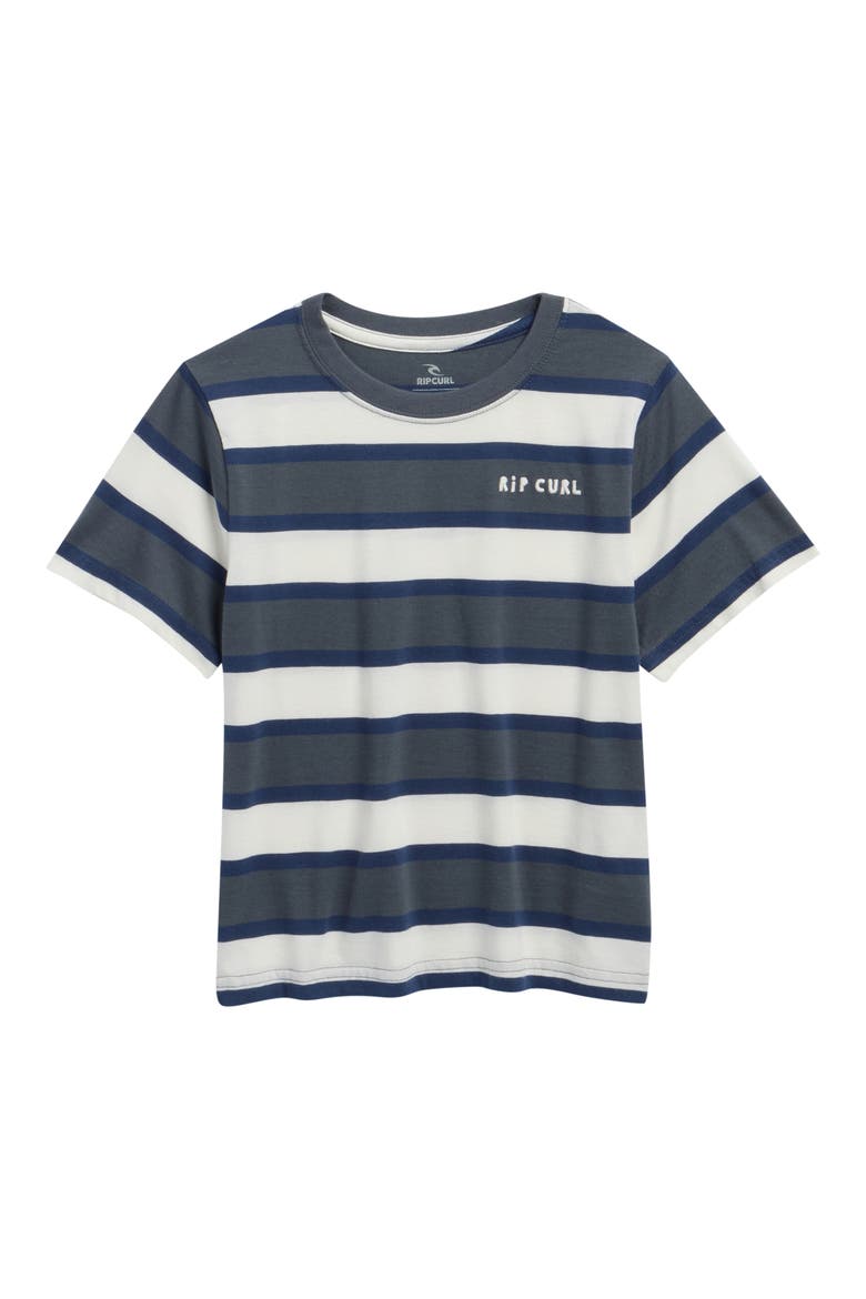 Kids' Surf Stripe Cotton T-Shirt, Main, color, PINE NIGHT
