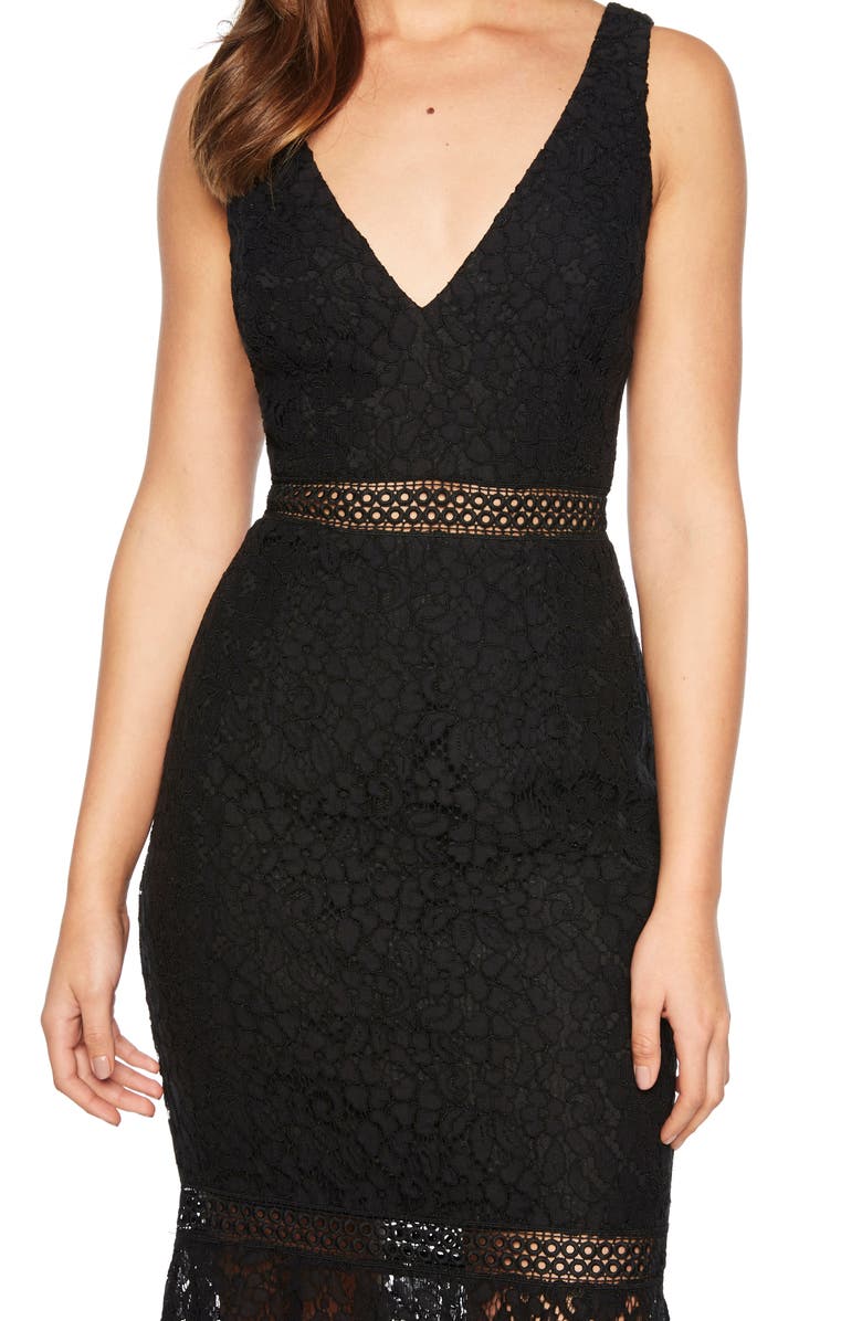 Bardot Sienna Lace Trumpet Dress, Alternate, color,