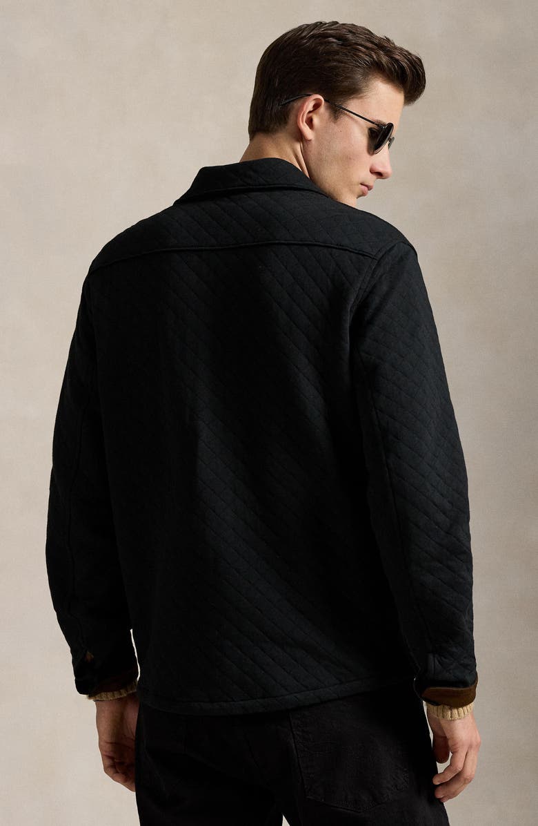 Polo Ralph Lauren Micro Quilted Cotton Button-Up Shirt Jacket, Alternate, color, Polo Black