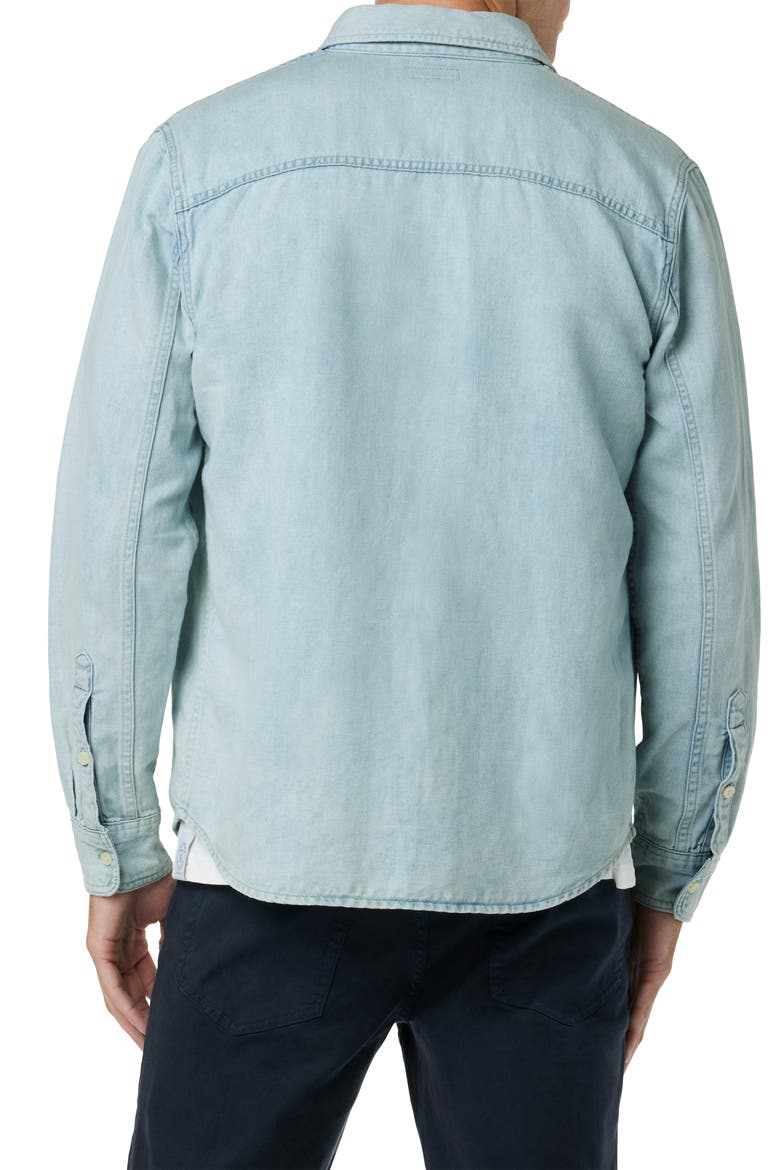 Lou Indigo Cotton & Linen Button-Up Shirt, Alternate, color, SPRING SKY