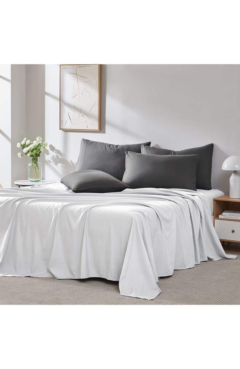 SOUTHSHORE FINE LINENS 4 Piece Pillow Case Set, Alternate, color, Slate