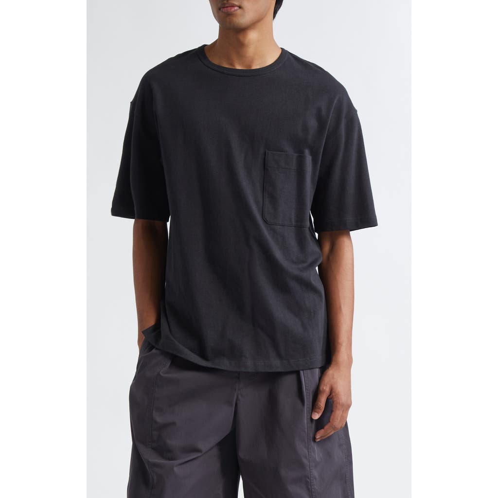 Lemaire Boxy Cotton & Linen T-Shirt in Jet Black  product