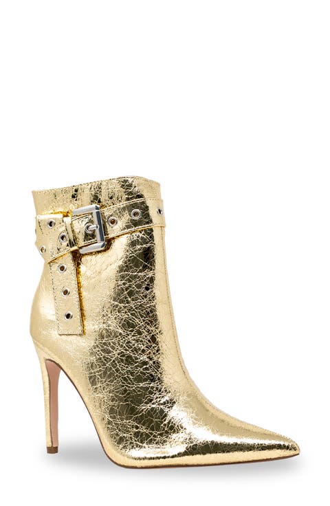 Grommet Buckle Pointed Toe Bootie (Women)