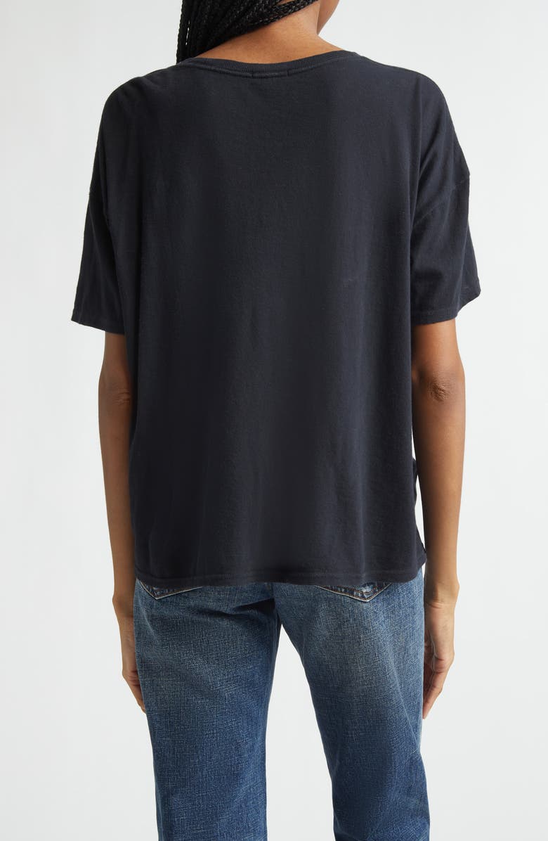R13 IDGAF Cotton & Cashmere Graphic T-Shirt, Alternate, color, Black