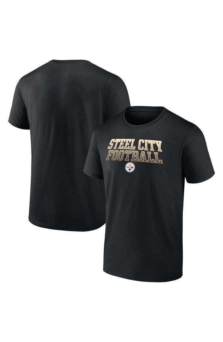 FANATICS Men's Fanatics Branded Black Pittsburgh Steelers Heavy Hitter T-Shirt, Main, color, 