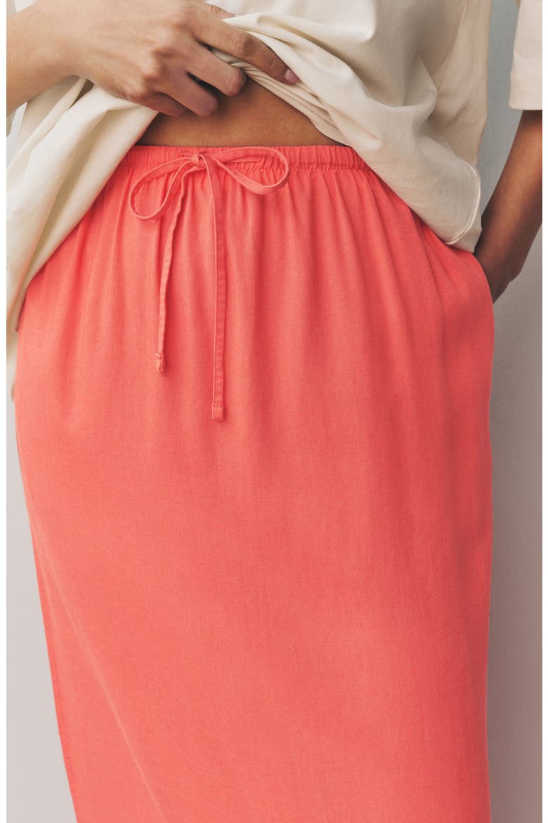 Tie Waist Maxi Skirt, Alternate, color, ORANGE