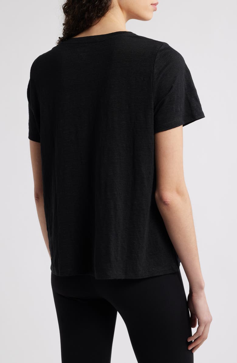 Eileen Fisher Crewneck Organic Linen T-Shirt, Alternate, color, Black