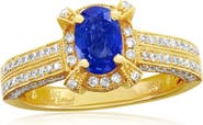 SOUZANA by Suzy Levian 14K Gold Ceylon Sapphire & Diamond Ring