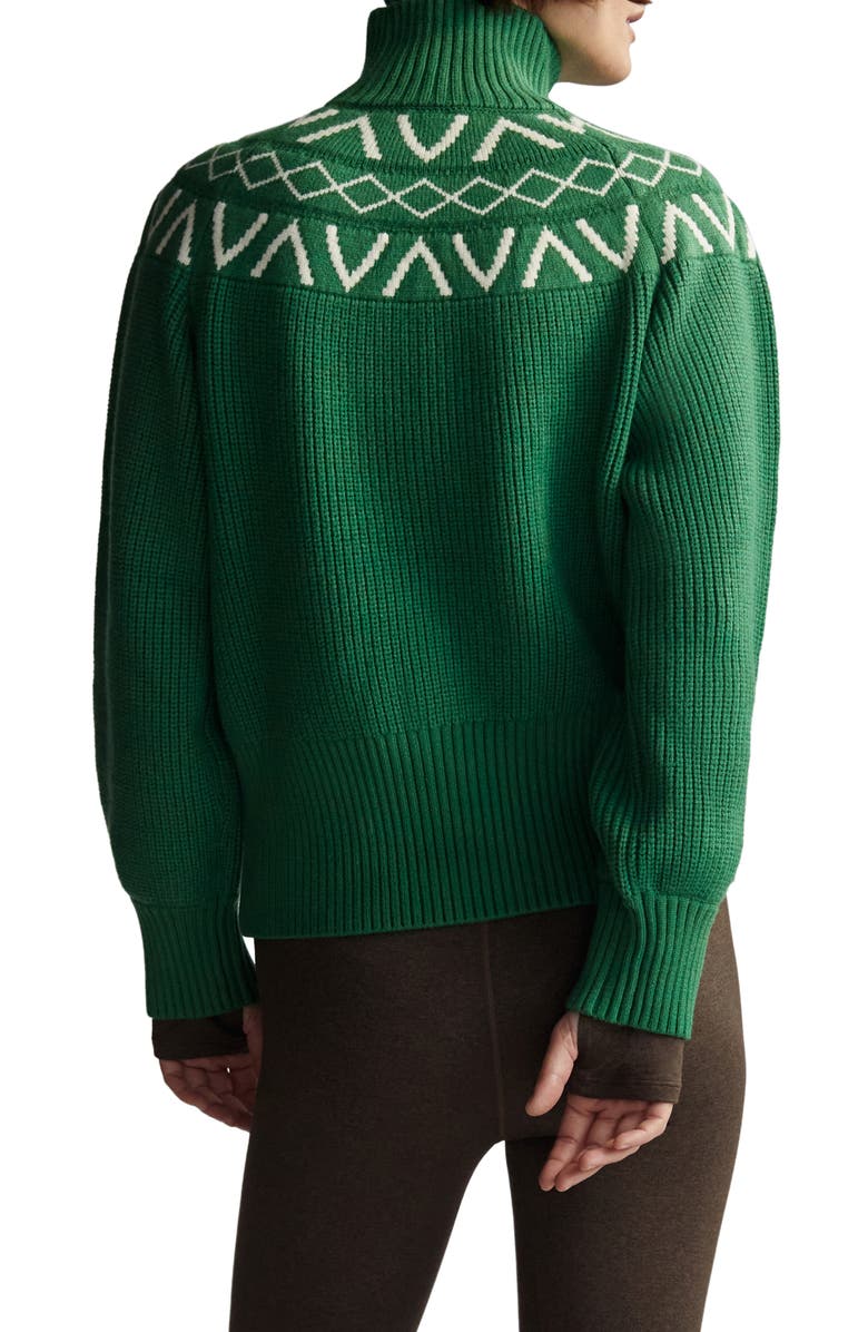 Varley Marcie Fair Isle Mock Neck Sweater, Alternate, color, Verdant Green
