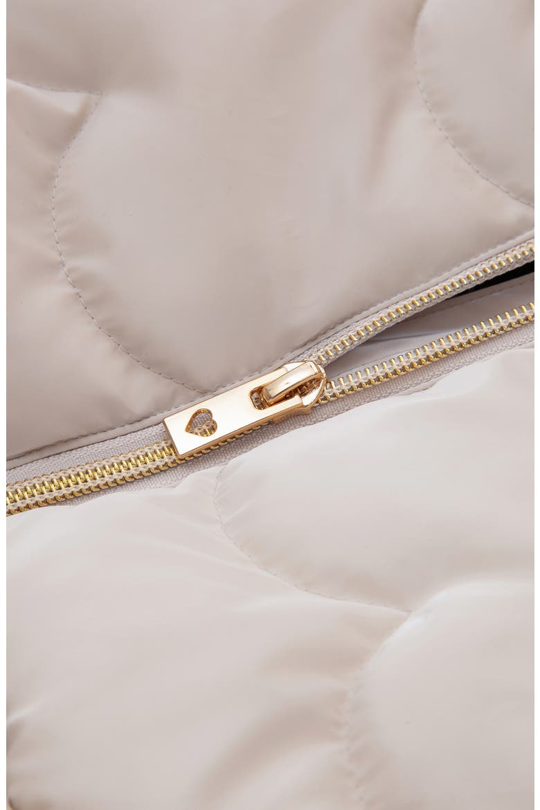 Kids' Luxe Bow Puffer Coat, Alternate, color, Pearl cream