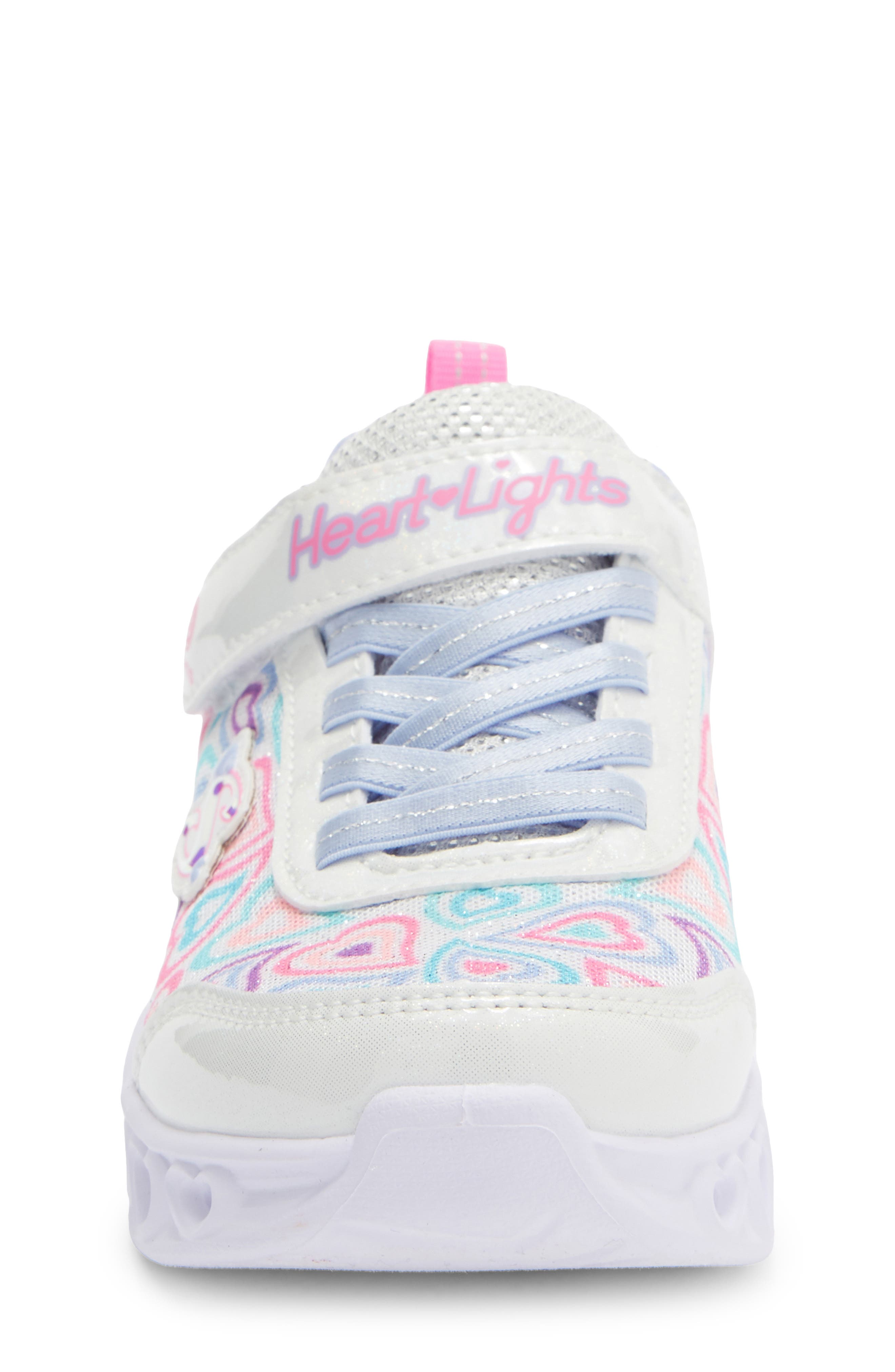 SKECHERS Kids' Heart Lights - Boogie Love Sneaker, Alternate, color, White Multi