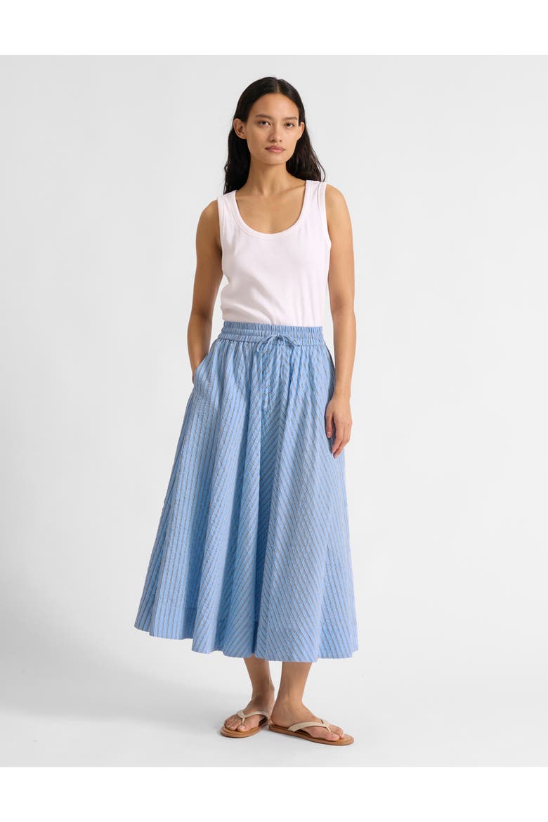 Full Stripe Midi Skirt, Alternate, color, Blue